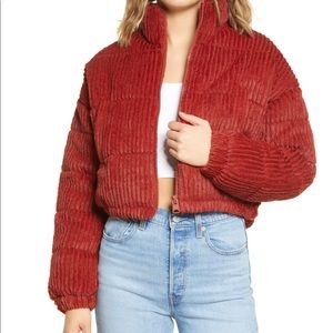 Urban Outfitters Fluffy Corduroy Puffer Jacket